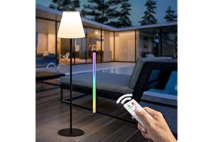‎NICEBUY NiceBuy Solar Stehlampe Outdoor Garten LED Akku Stehlampe Kabellos Aufladbar USB Dimmbar RGB Stehleuchte,IP44 Solarstehlampen FüR AußEn/Indoor Terrasse(Chwarz)