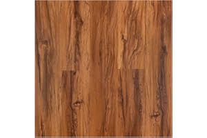FLOREXP Vinyl Flooring - Lino Flooring with Warm Brown Wood Effect,Peel & Stick Floor Tiles Self Adhesive Floor Tiles,2.0mm 18pcs Waterproof for Kitchen Living Room (2.51m²,Warm Brown)