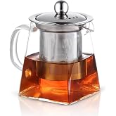 Cuperinox -Glass Tea Pot with Infuser and Infuser, Heat Resistant and Microwave Compatible ** - Infusion Prestige Collection