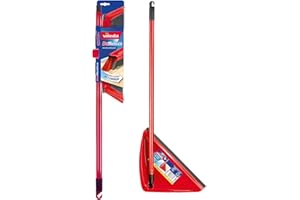 Vileda DuActiva Scopa Antipolvere + Paletta Manico Lungo, Rosso, 8 x 28.5 x 80 cm