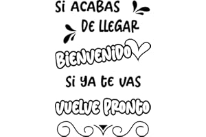 SOUL ART GRAPHICS SoulArt® Vinilos de pared decorativo con frase "Si acabas de llegar bienvenido, si ya te vas vuelve pronto" Pegatinas decorativas salon. Vinilo decorativo pared salón, vinilo de corte (20x29cm)