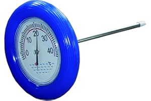 GLOBACLEAN Poolthermometer Schwimmbad - Thermometer mit blauem Schwimmring