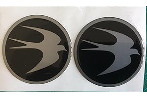 SCOOBY DESIGNS Swift wheel centre cap caravan motorhome circular bird logo badge 60mm Black And silver x2