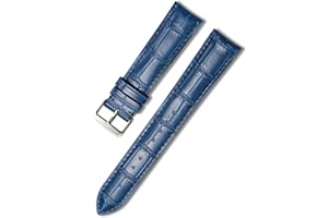 MUENShop Cinturini di Ricambio Vera Pelle Cinturino Fibbia in acciaio inossidabile Stile Business Classico Nero Marrone Blu 18mm-24mm per Uomo/Donna