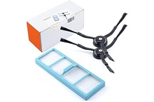 BAKUUM Pakiet x1 filtry HEPA + x 2 szczotki boczne, solidny zbiornik, do Cecotec Conga 8090 Ultra 9090. Zestaw części zamiennych i akcesoriów do odkurzacza robota