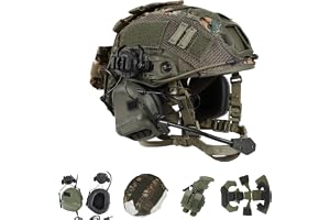 WLXW Taktisk Hjälm Med Headset - 4-i-1 Uppgraderad Justerbar Med Hjälmskydd For CS Airsoft Cosplay Militärutrustning Krigsspe