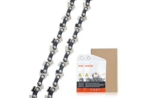 Savior 2-Pack 18-Inch Chainsaw Chain Low Kickback 3/8"LP 62 Drive Links .050 Gauge Compatible for Husqvarna, Black & Decker, McCulloch, Oregon 91P062X and More