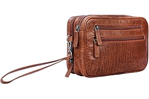 STILORD 'Nero' Bolso Mano Piel Vintage Cartera Hombre Elegante Neceser Bolsa Viaje pequeña de auténtico Cuero