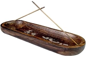 raajsee wunderschöner, handgefertigter Räucherstäbchenhalter aus Holz im Wannenstil, Ascheauffangbehälter für Zuhause, Zubehör, Meditation & Yoga, tolles Geschenk für jeden Anlass, 30,5 x 10,2 cm