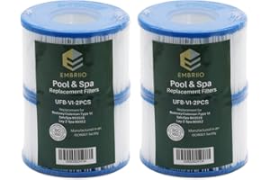EMBRIIO EMBRO Replacement Filter Pump Cartridge Type VI Fits for All Lay Z Spa Bestway Swimming Pools BW54123 - Miami BW54112 - Vegas BW54129 - Palm Springs BW54113 - Monaco | 4-Pack