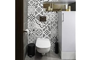 RE-COVERTILES - Adesivi per Piastrelle Bagno e Cucina 24 Pz 10x10 cm - PS00200 Decorazione murale in PVC Impermeabile mattonelle Mosaico Stile cementine Azulejos