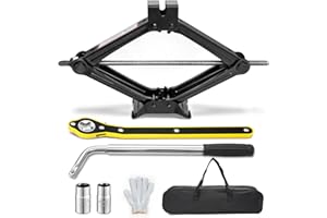 Teodute Cric per Auto 2,5T (5519 lbs), Universale Sollevatore Auto con Guanti+Borsa di Stoccaggio, con Kit di Ricambio Della Gomma Della Chiave Lug per L'automobile SUV MPV