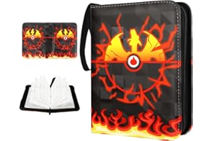 HOCIMIT Raccoglitore Carte per Po-ke mon, Album di Carte Collezionabili 440 Carte, PU Album carte con Cerniera, 55 Pagine Porta Carte Collezionabili Elevata Trasparenza