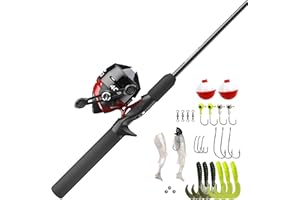 Zebco Moulinet Spincast 404 et Canne à pêche 2 pièces, Canne en Fibre de Verre Durable avec poignée en EVA, Moulinet Anti-Retour Quickset avec Alerte de Touche intégrée, pré-bobiné