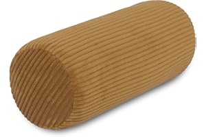 COZYKING Nackenrolle Cord Gold Nackenkissen Öko-Tex 100 Zertifiziert und 40°C waschbar - Nackenstütz-Kissen mit Bezug, rund für Auto, Flugzeug, auf Reisen oder zum Lesen und Relaxen zu Hause - 15x40 cm