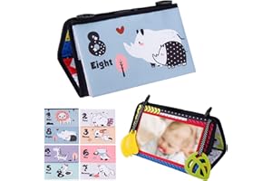 jenilily Cloth Books Mirror Tummy Time Toys, Soft Toys for Infants Toddlers Gift