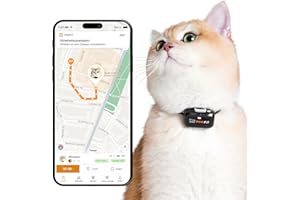 Pawfit Lite für Katzen 4G GPS-Tracker | Ultrakompakt <18g | Echtzeit-Tracking & Aktivität | Standortverlauf | Sicherheits-Halsband inkl. | ONYXSCHWARZ