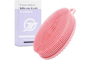 FREATECH Spazzola per Corpo in Silicone - Spazzola per Doccia a 2 Lati per Esfoliazione Delicata, Pulizia Profonda e Massaggio Intensivo, Cura della Pelle Sensibile, Igienica e Durevole, Rosa