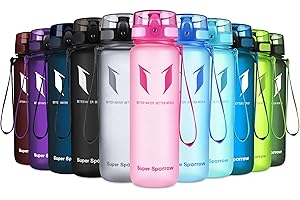 Sportowa butelka wody Super Sparrow - 350 ml / 500 ml / 750 ml / 1l / 1,5 l - Nietoksyczny bez BPA i ekologiczny plastik Tritan Co-poliester - do biegania, siłowni, jogi, na zewnątrz i na kemping