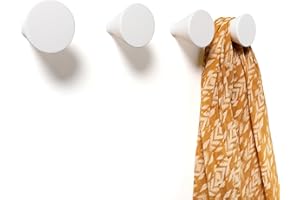 nidoshu Appendiabiti da Parete Singoli Bianchi - Attaccapanni da Muro per Ingresso Moderno Bagno o Cucine - Appendini Originali - Ganci Appendi Abiti con viti a scomparsa (Set da 4 appendini, bianco)
