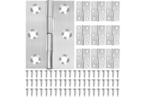 CSUNTIKULO 10 Pièces Charnière en Acier Inoxydable, 2 Pouces / 44 x 30 mm, Charnières pour Porte Placard Petites Portes Tiroirs Fenêtres Pianos Coffret à Bijoux Armoires de Quincaillerie de Meubles de Maison