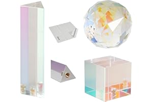 Selens 3 unidades de prisma para fotografía de cristal con orificio roscado de 1/4 pulgadas, óptica, crea un ligero efecto arcoíris para fotógrafos de estudio, fotografía