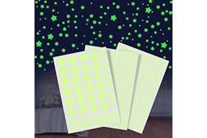 Quelcc Stelle Fluorescenti Adesive da Parete e Soffitto - 452 Pezzi Autoadesive Luminose - Decorazioni per Cameretta Bambini