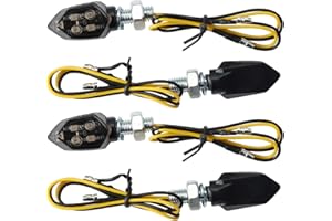 ANRBB Pack of 4 Motorcycle Indicators 12 V LED with E Number, Mini 5 LED M8 E-Mark E24 Tested, IP65 Waterproof Indicator Light Universal for Motorcycle, Moped, Scooter, Bicycle, Motocross, Quad