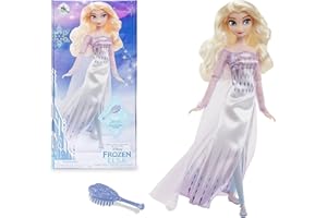 Disney Store Poupée pour Enfants Reine Elsa, La Reine des Neiges 2, 29 cm, avec Brosse argentée et détails moulés, Jouet entièrement articulé - Convient aux Enfants de 3 Ans et Plus