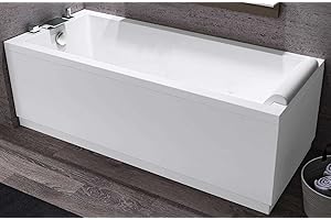 baignoire bain rectangulaire Novellini Calos Standard 150x70 160x70 170x70 170x75 170x80 180x80 H58 cm réversible blanc brillant colonne Robinetterie cascade Panneau avant latérale appuie-tête