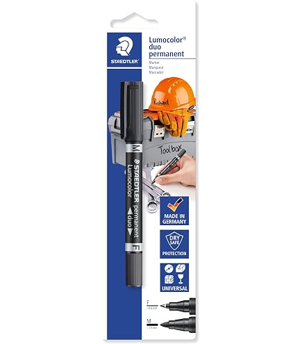 Staedtler 348 Permanentmarker Lumocolor Duo – Nachfüllbar, 2 Spitzen (0,6 Mm & 1,5-4 Mm), Grün, Wasserfest
