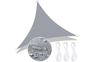 ZHHGOO Tenda a Vela Triangolare 3x3x3m,Impermeabile Vela Ombreggiante,Anti UV e Antipioggia,Tenda a Vela Giardino Tendalino per Balcone Terrazza Campeggio Portare Corda,Grigio