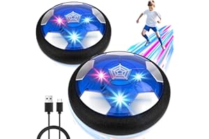 Diealles Shine Air Power Fußball, 2 Stück LED Wiederaufladbar Indoor Fussball, Air Fussball Schwebender Luftkissen Ball Kinder, Hoover Ball Indoor für Geschenke Jungen