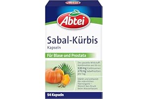 ‎ABTEI Abtei Sabal-Kürbis-Kapseln - stärkt und entlastet die männlichen Harnorgane – kann sich positiv auf das Blasen-Prostata-System auswirken - 1 x 54 Kapseln