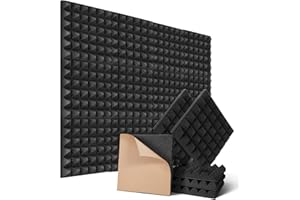 PAAUZOENG 12 Stück Akustikschaumstoff Selbstklebend, Schalldämmung, schallschutz für Podcastsfür Podcast Aufnahmestudio, reduzieren Hall-Echo-Fliesen für Decken im Heimbüro, 30x30x5cm