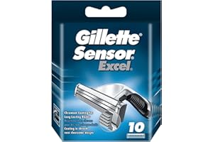 Gillette Lames de Rasoir Homme Sensor 3, Pack de 10 Lames de Recharges