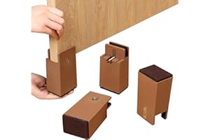 Ezprotekt Alzate con Morsetto a Vite, Alzate per Sedie per Tavoli da Divano per Impieghi Pesanti da 4 Pollici, Diametro di 0''-1,5'', Supporta 20.000 libbre (Marrone, Confezione da 4)