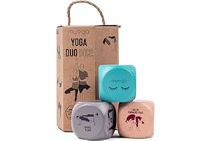 Myga Dadi Yoga - Set di 3 dadi con Posizioni e Azioni Yoga Partner per Esercizio, Fitness e Allenamento Completo del Corpo (Adulti)(7x7x7 centimetri)(Dadi Yoga Duo)
