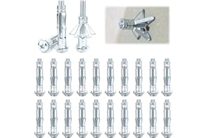 KINETICKRAFT 20 Pièces Chevilles Métalliques, M8 x 52 mm Chevilles Métalliques à Expansion avec Vis, Chevilles Métalliques Galvanisées, Chevilles Métalliques Métal Galvanisé, pour Plaques de Plâtre Brique Creuse