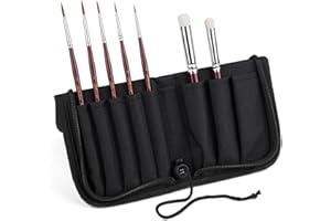 GOLDEN MAPLE Kolinsky Sable - Pinceles de pintura en miniatura de arce dorado, 7 unidades, pinceles secos para acuarela acrílica, juego de pinceles pequeños para pintura de detalles finos para mini pinturas,