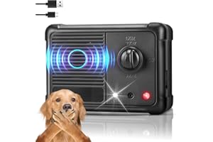 AUTESS Anti Barking Device,Automatic Ultrasonic & Light Dog Barking Control Device with 3 Sensitivity & Frequency,USB Rechargeable Sonic Bark Deterrents with 50Ft Long Range& Waterproof for Outdoor & Indoor