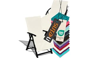 npluseins Cojín para muebles de jardín – Funda protectora con capucha – flojel 1521.2199, silla de jardín aprox. 60 x 130 cm, color blanco