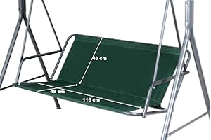 PGONA Copriseduta di ricambio per dondolo da giardino, copertura per mobili da giardino, per esterni (115 x 48 x 48 cm, verde)