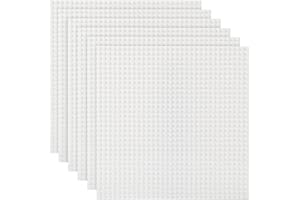 Lekebaby 6 Placas de Construcción, Compatible con la Mayoría de Marcas, 25 x 25 cm, Placas Blanco
