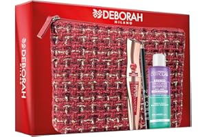 Deborah Milano - Set Regalo Donna Pochette, Include Mascara Instant Maxi Volume con Olio di Melograno, Matita Occhi 24 Ore 251 Black e Struccante Bifasico Dermolab 50ml, n.3