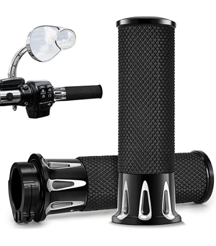 Kuryakyn 6120 Heavy Industry Griffe Mit Endkappen - Chrom, Für Harley-Davidson Mit Dual-Kabel-Gashebel (1982-2019)