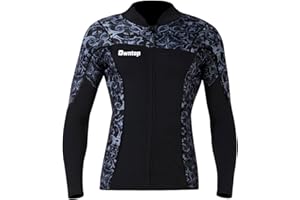 Joysummer Hommes Femmes Combinaison Haut - Veste de Combinaison en Néoprène 3mm, Combinaison de Plongée Manches Longues Rash Guard pour Plongée Surf Snorkeling UPF 50+