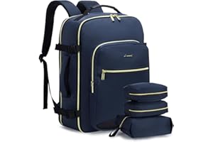 LOVEVOOK Bagaż podręczny, plecak do samolotu, duży plecak podróżny, plecak podróżny, plecak damski, wodoszczelny, torba podróżna na laptopa o przekątnej ekranu, plecak podróżny na podróż