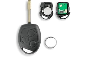 GLOUVDEYZ 433MHZ Für Ford ID63 Chip Für Ford Fiesta Mk6 Schlüssel Für Ford Funkschlüssel Für Ford C-Max Focus Mk2 Fushion Galaxy Mondeo S-Max 3 Tasten Fernbedienungs Schlüssel mit Schlüsselring
