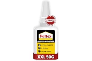 Pattex Adhesivo Instantáneo Extra Fuerte 50g - Pegamento de Cianoacrilato de para Múltiples Materiales: Plástico, Metal, Cerámica, Madera - Cola de Secado Rápido para uso Profesional